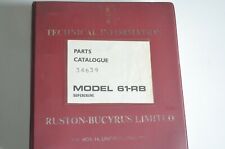 Ruston bucyrus manual for sale  DONCASTER