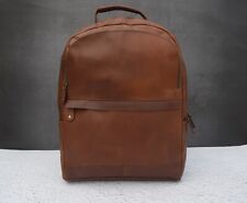 15" Buffalo Cuero Mochila Bolsa de Hombro Portátil Oficina Escuela Carteras, usado comprar usado  Enviando para Brazil