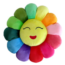 Emoji girasol flor arco iris Kiki silla de felpa cojín sofá almohada segunda mano  Embacar hacia Argentina