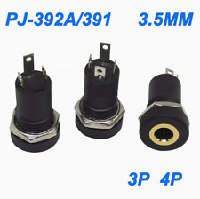 Soquete de áudio 3,5 mm estéreo 3/4P montagem em painel com porcas conector adaptador plugue comprar usado  Enviando para Brazil