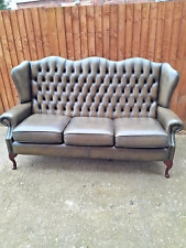 Chesterfield wingback leather for sale  BARNSLEY