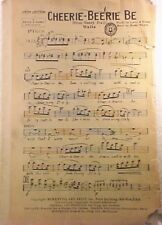 Vals musical con partitura de orquesta Cheerie Beerie de la soleada Italia 1927 de colección segunda mano  Embacar hacia Argentina