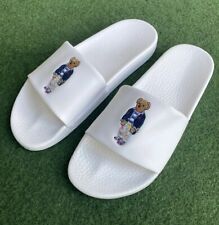 Sandalias para hombre 14 POLO Ralph Lauren Slides Zapatillas Polo Oso Preparado Blanco, usado segunda mano  Embacar hacia Argentina