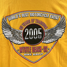 Camiseta amarilla Myrtle Beach Bike Rally 2005 para hombre 2XL motocicleta Carolina del Sur segunda mano  Embacar hacia Argentina