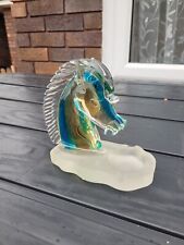 Glass horses head for sale  DEESIDE