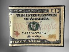 Usado, Billetera de cuero impreso de diez dólares Billetera de piel Impresa con billete de 10 segunda mano  Embacar hacia Argentina