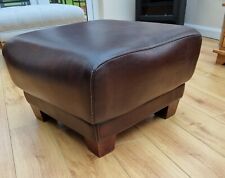 brown leather pouffe for sale  WARWICK