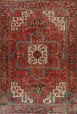 Tapete de área tradicional Heriz vermelho/marrom 7x10 feito à mão tapete de lã para sala de estar comprar usado  Enviando para Brazil