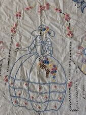 De Colección Antigua Años 40 Hecha a Mano Colcha Cubierta Dama Enrejado Flores, usado segunda mano  Embacar hacia Argentina