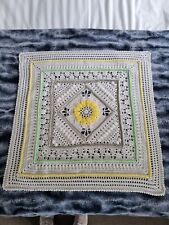 Hand Made Crochet pram cot baby blanket throw afghan, used for sale  BUILTH WELLS