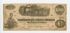 Used, 1862 T-40 $100 Confederate States of America Note - CIVIL WAR Era w/ TRAIN for sale  Palm Coast