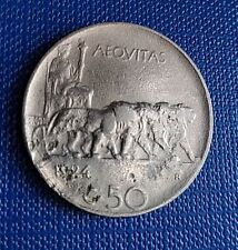 50 centesimi 1924 usato  Roccabianca
