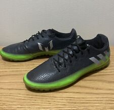 Zapatos de fútbol de interior Adidas Messi 16.3 negro verde césped AQ3524 para hombre EE. UU. 9.5 / Reino Unido 9 segunda mano  Embacar hacia Argentina