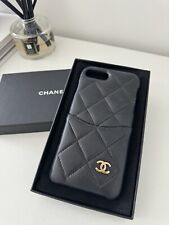 Autêntica Capa Chanel Couro Caviar Preta Acolchoada iPhone 8 Plus com Bolsa Caixa comprar usado  Enviando para Brazil
