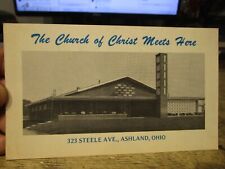 Usado, Cartão postal antigo G6 ASHLAND OHIO igreja de Cristo encontra aqui Steele Ave. estudo bíblico comprar usado  Enviando para Brazil