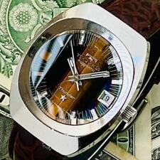 Relógio masculino funcionando bem Technos corte trovão vidro corda automática uso antigo comprar usado  Enviando para Brazil