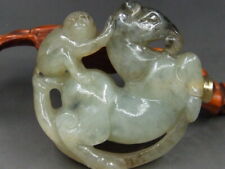 Linda garrafa de rapé de jade chinesa antiga esculpida à mão rara "cavalo e macaco" 1602 comprar usado  Enviando para Brazil