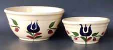 Vintage Watt Pottery Oven Ware #6 #8 Dutch Tulip Nested Mixing Bowls for sale  Shipping to South Africa