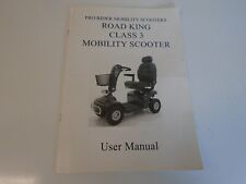 PRINT OFF OF PRO RIDER ROAD KING CLASS 3 MOBILITY SCOOTER USER MANUAL. for sale  STOKE-ON-TRENT