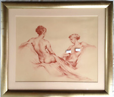 Usado, ALEXANDER (ALEJANDRO DE) CANEDO (1902-1978), "Duas Fêmeas", Orig. Lápis de cor Conte comprar usado  Enviando para Brazil