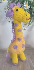 "Muñeca de ganchillo amarillo jirafa juguete amigurumi de felpa hecha a mano por abuela de 16" segunda mano  Embacar hacia Argentina