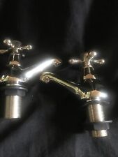 Pair Of Gold Sink Basin Taps - Victorian Edwardian Style for sale  Shipping to South Africa