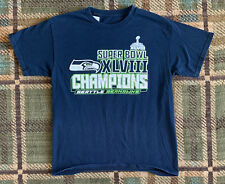 Seattle Seahawks Super Bowl 48 Champions Mens M Blue Shirt NFL NFC West Football for sale  Shipping to South Africa