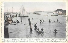 Cartão postal 1907 Everybody Happy Bathers & Sailboat in Harbor Port Washington LI NY comprar usado  Enviando para Brazil