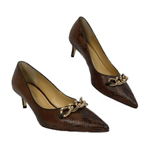 Usado, Sapatos femininos Talbots tamanho 8 marrom estampa de cobra couro corrente dourada biqueira pontiaguda  comprar usado  Enviando para Brazil