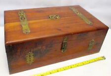 CEDAR WOOD CHEST BOX Trunk Trinket Jewelry Linen Storage Metal Detail for sale  Shipping to South Africa