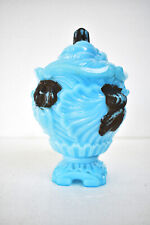 Used, Vintage Portieux Vallerysthal Blue Opaline Covered Candy/Trinket Dish Lion Face" for sale  Shipping to South Africa