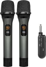 Usado, VeGue UHF conjunto de microfone dinâmico portátil duplo sem fio com receptor recarregável comprar usado  Enviando para Brazil