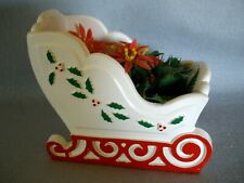 Used, VTG CHRISTMAS SLEIGH PLANTER CENTERPIECE~WOOD~WHITE W/RED GREEN DETAILS for sale  Shipping to South Africa