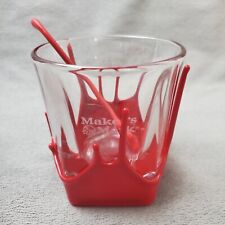 Copo de uísque Maker's Mark gotejamento de cera e bastão de agitação copo de bar colecionável vermelho adulto, usado comprar usado  Enviando para Brazil