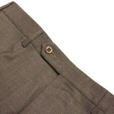 Pantalones de vestir Zanella Curtis 100 % lana frontales planos talla 32 EE. UU. en marrón mezcla, usado segunda mano  Embacar hacia Argentina