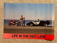 Póster 1990 ""Life in the Fast Lane"" 22""x32"" de la Patrulla de Carreteras Lamborghini Countach segunda mano  Embacar hacia Argentina