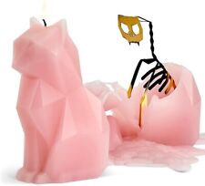 Vela rosa gato sentado com esqueleto de metal dentro comprar usado  Enviando para Brazil