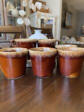 Juego de 6 tazas de café vintage Hull Pottery esmalte por goteo marrón a prueba de horno EE. UU. segunda mano  Embacar hacia Mexico