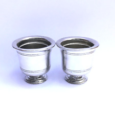 Two Vintage Askvoll Brug Norway Pewter Chalice Shape Egg Cups or Candle Holders, usato usato  Spedire a Italy