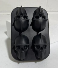 Skull Cake Pop Ice Cube Maker Black Silicone Rubber Halloween Bones 4/Tray for sale  Shipping to South Africa