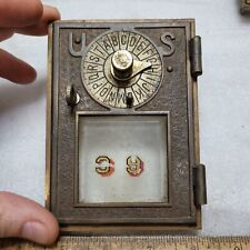 1896 ANTIQUE VINTAGE US POST OFFICE BOX DOOR DIAL POINTER Beveled Glass ex Cond for sale  Shipping to Canada