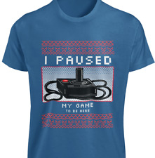 Camiseta I Paused My Game To Be Here Ugly Sweater Atari Joystick Controller TEE comprar usado  Enviando para Brazil