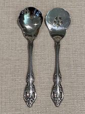 2pc Oneida Community BRAHMS Stainless Glossy Sugar & Jam Condiment Pierced Spoon for sale  Shipping to South Africa