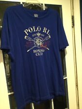 Polo R Lauren Rowing Club men's large blue tshirt short sleeved 100% cotton, used for sale  Shipping to South Africa
