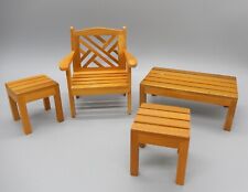 Garden Patio Set Chair Side Tables & Coffee Table Dollhouse Miniature 1:12, used for sale  Shipping to South Africa