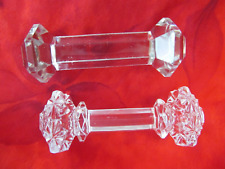 2 Vintage Crystal  Barbell Knife Rests for sale  Shipping to South Africa