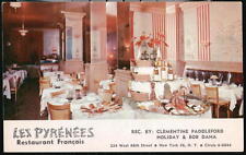 NYC NY Les Pyrenees Restaurante Francês Vintage Sala de Jantar Vista Cidade Velha Cartão Postal comprar usado  Enviando para Brazil