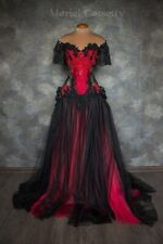 Usado, Vestido espartilho de alta costura gótico vermelho-preto, vampiro vintage materiais peça de arte comprar usado  Enviando para Brazil