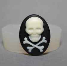 SKULL BONES CAMEO - silicone mold - sugarcraft, fimo, polymer clay , resin,  for sale  Shipping to South Africa
