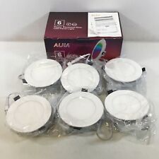 Aijia 6 Pack Dimmable Smart Recessed Slim 4 Inch Downlight Slim LED Panel Light, used for sale  Shipping to South Africa